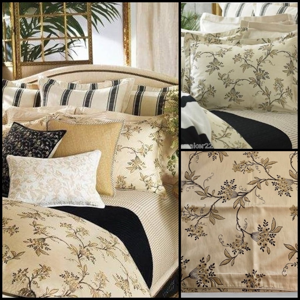Lauren Ralph Lauren Plage d'Or Floral Sateen Beige Brown Pillow Standard Sham